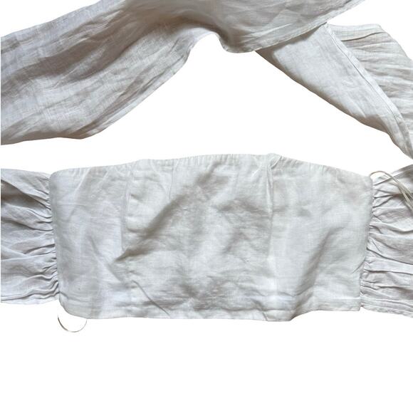 $100 DISSH Gina White Linen Halter Crop Top - US 10 - Picture 4 of 5